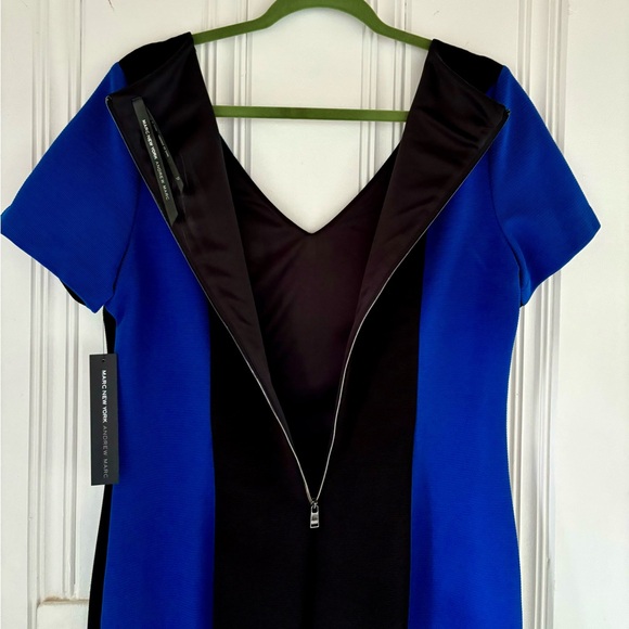 NWT Jones New York dress v-neck knee length short sleeve blue 💙 & black 🖤 - Picture 4 of 15